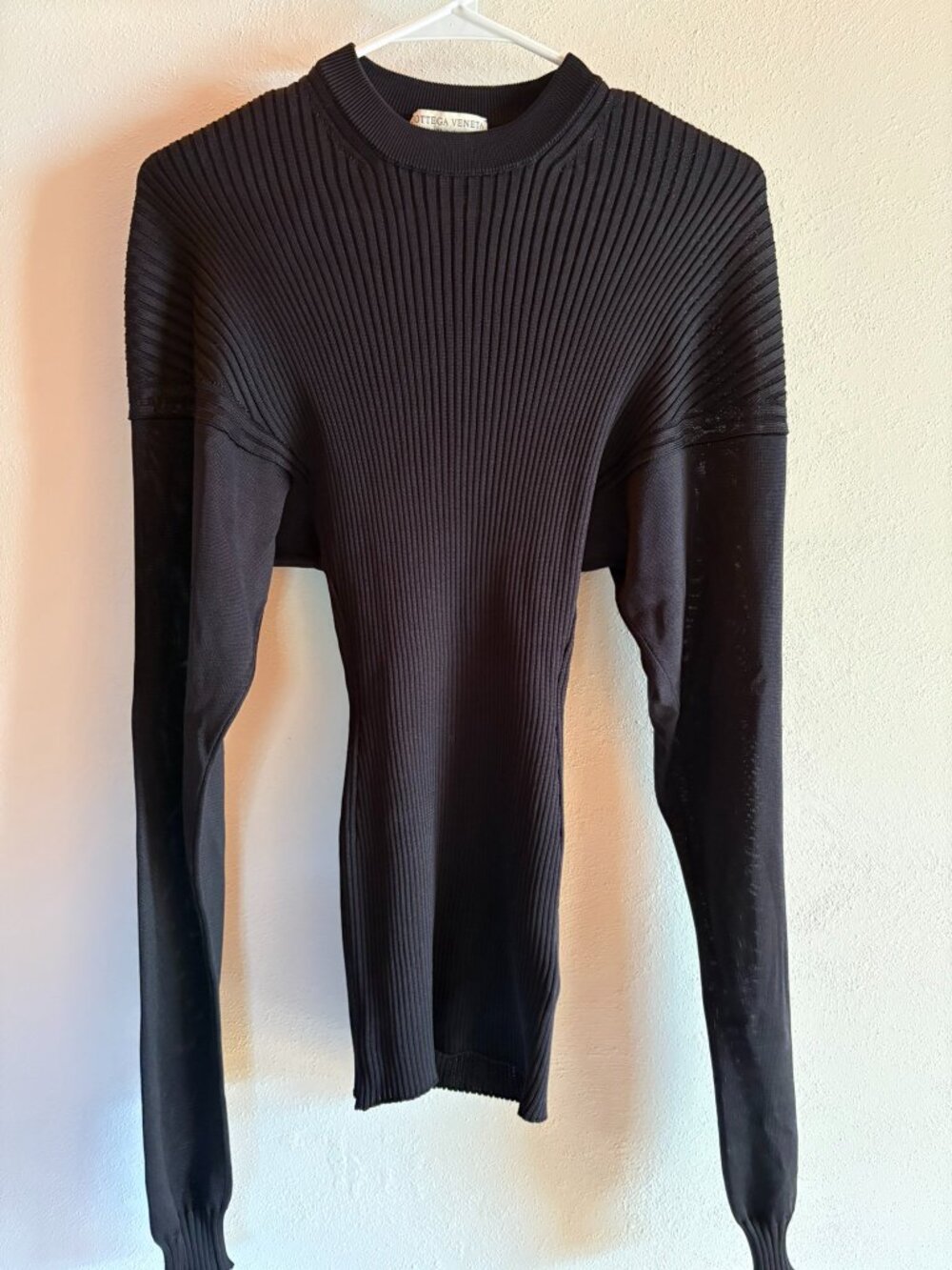 NWOT Bottega Veneta Size 42 (L) Black Silk Top